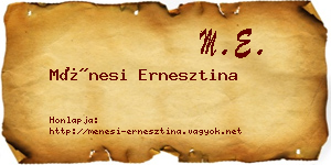 Ménesi Ernesztina névjegykártya